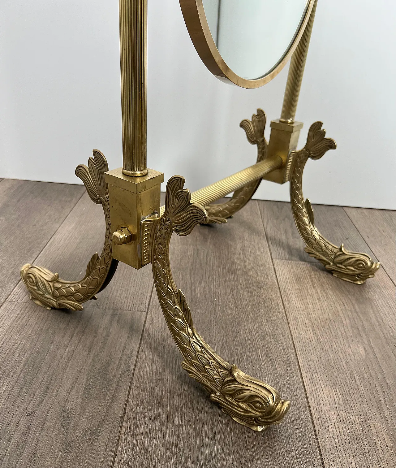 Psyche brass mirror by Maison Jansen, 1940s 16