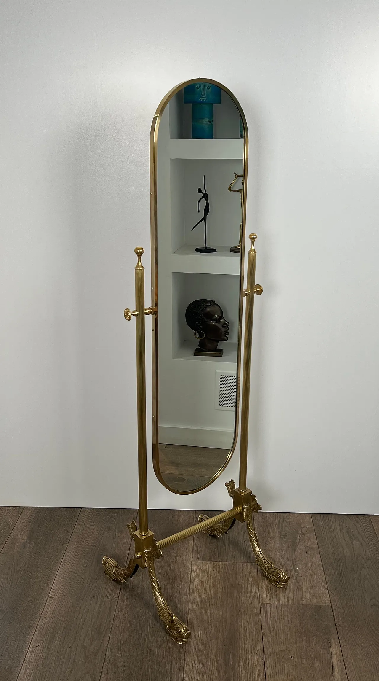 Psyche brass mirror by Maison Jansen, 1940s 19