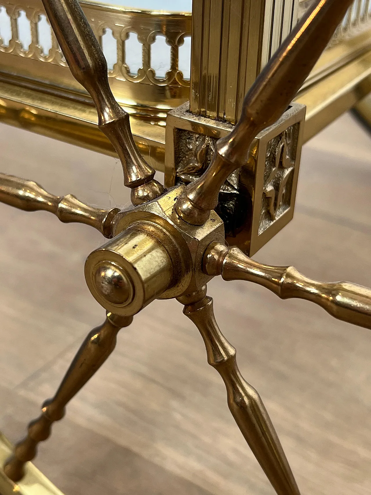 Carrello portabevande in ottone di Maison Baguès, anni '40 11