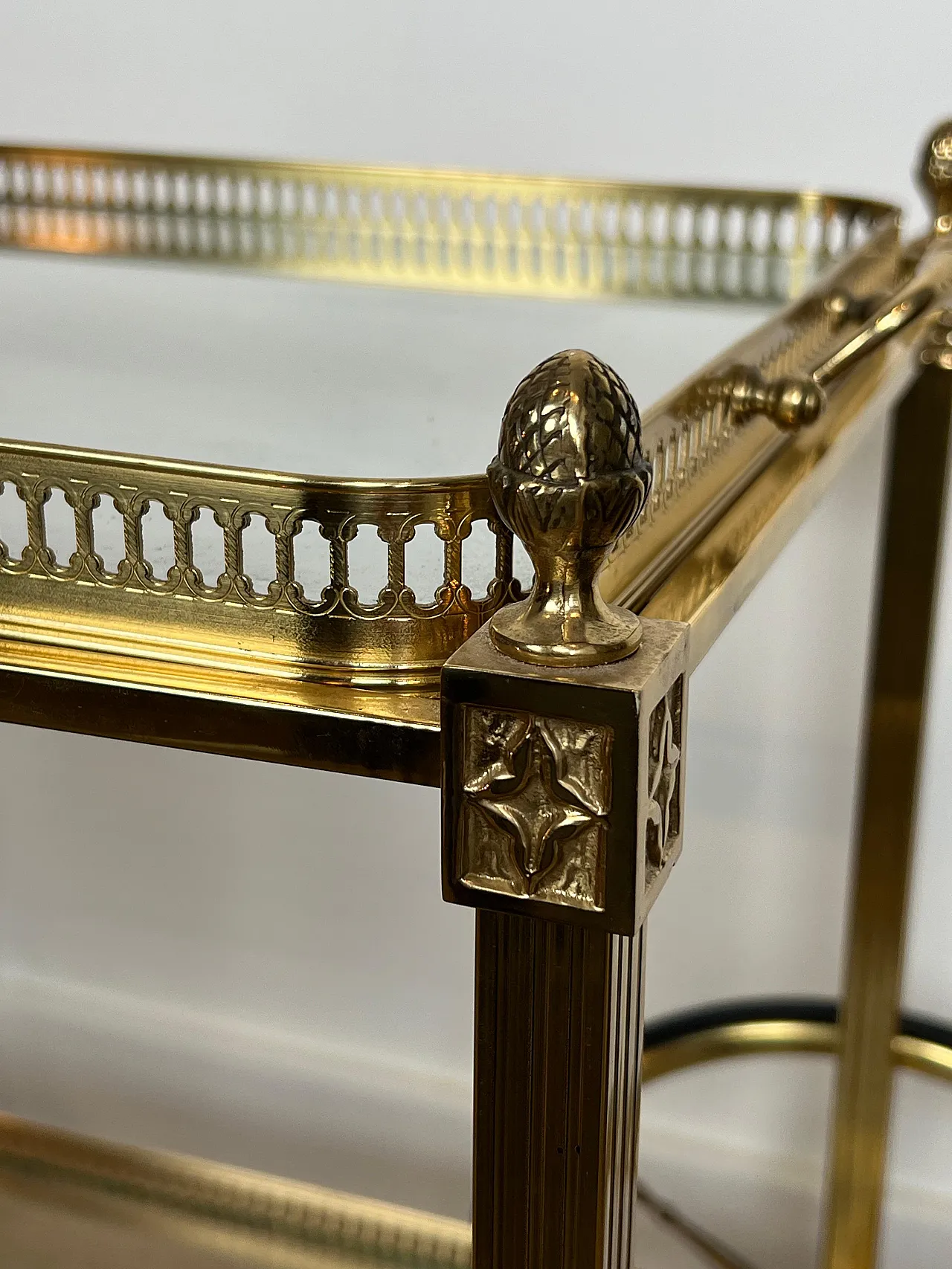 Carrello portabevande in ottone di Maison Baguès, anni '40 17