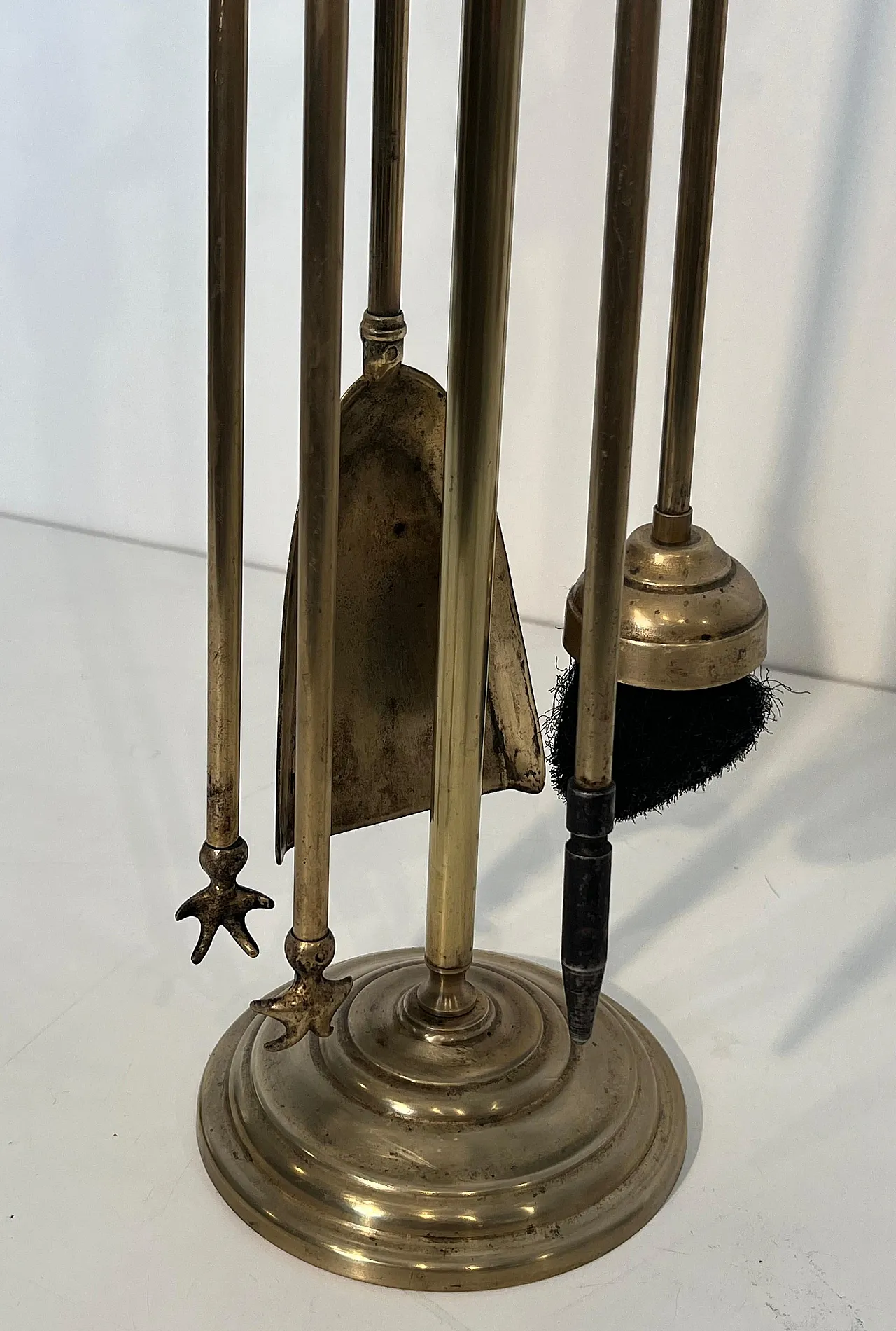 Brass pineapple fireplace tools, 1970s 6