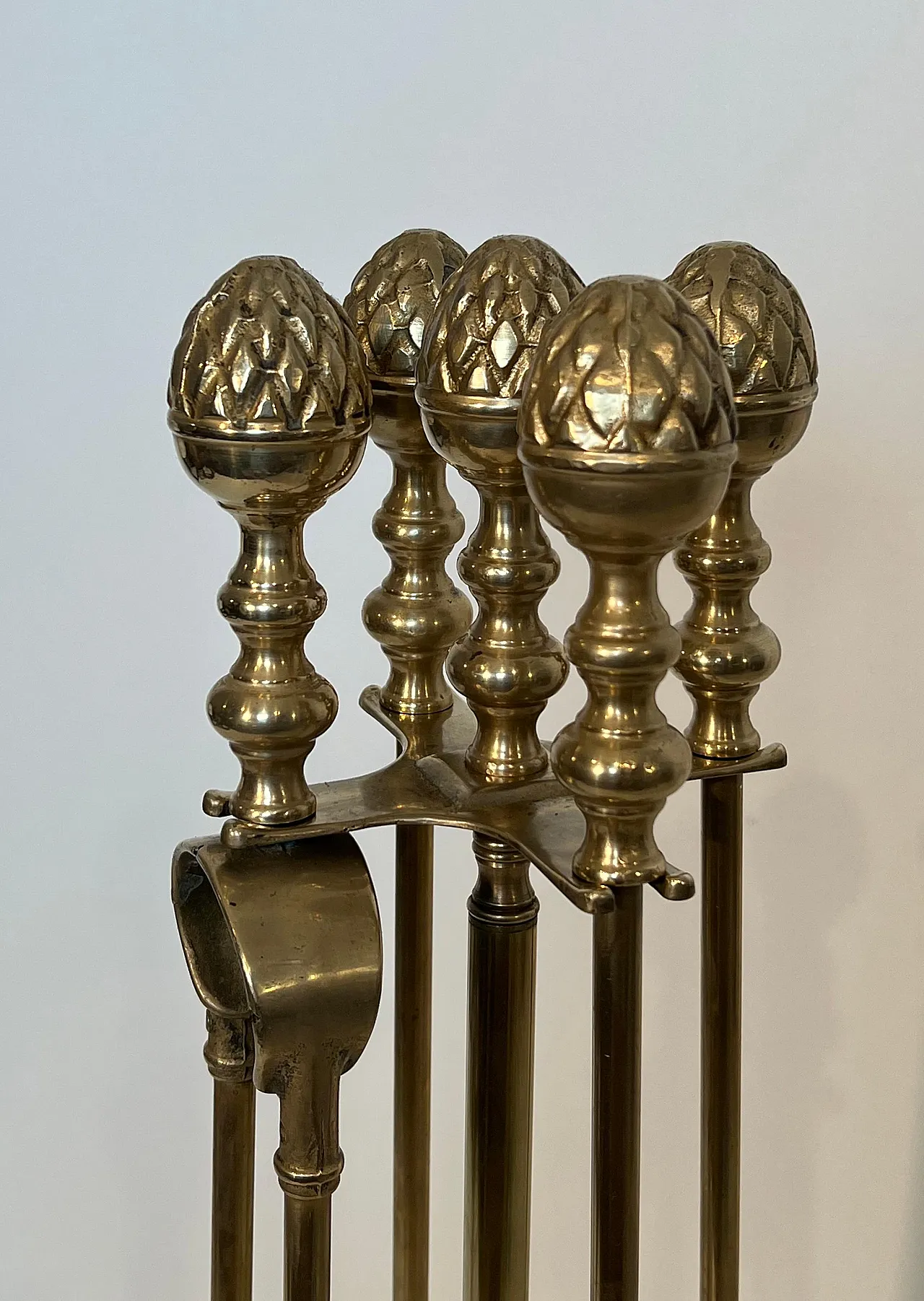 Brass pineapple fireplace tools, 1970s 13