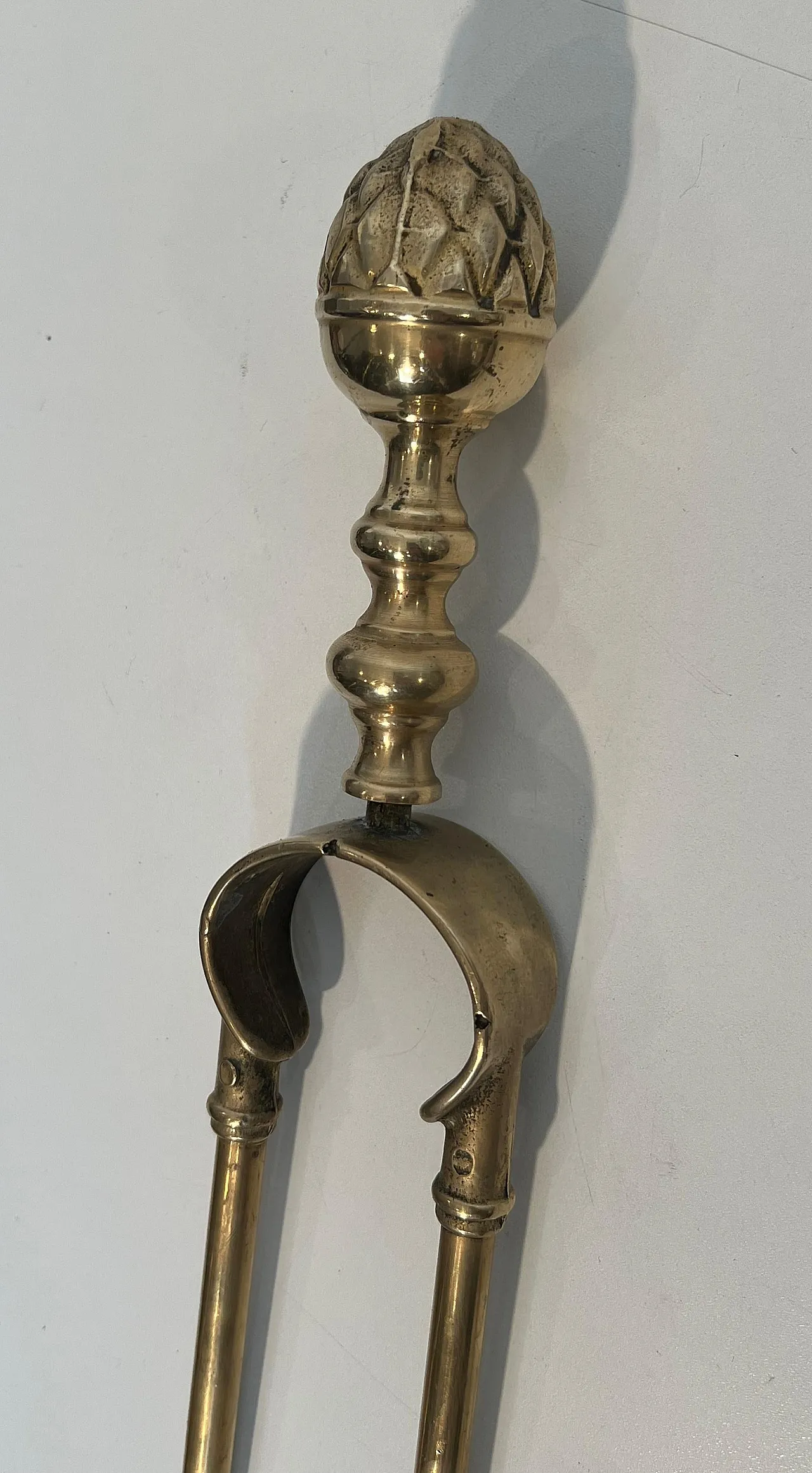 Brass pineapple fireplace tools, 1970s 15