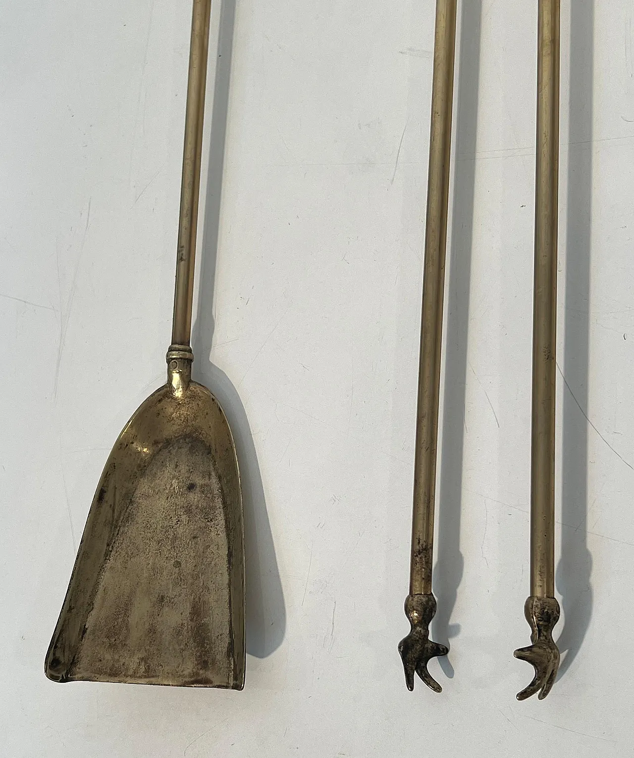 Brass pineapple fireplace tools, 1970s 18
