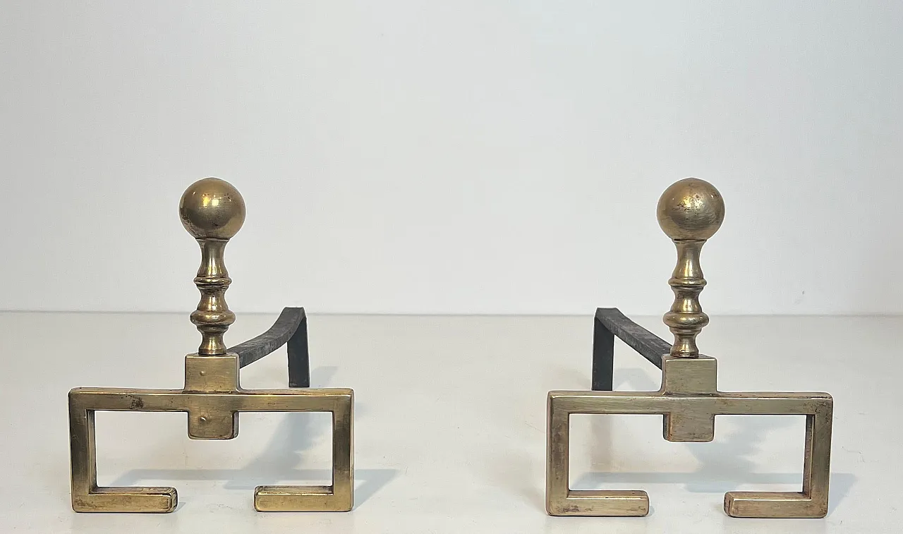 Coppia di candelabri in ottone in stile neoclassico, '900 2