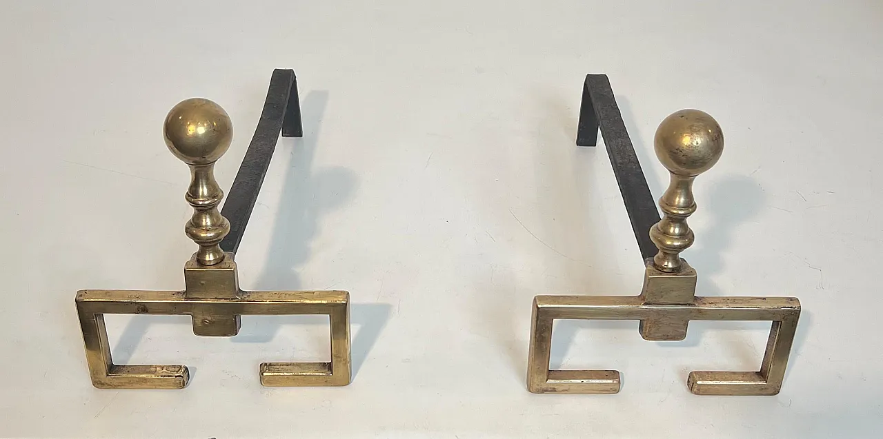 Coppia di candelabri in ottone in stile neoclassico, '900 3