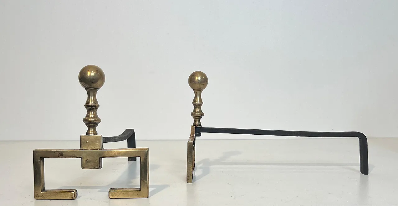 Coppia di candelabri in ottone in stile neoclassico, '900 5