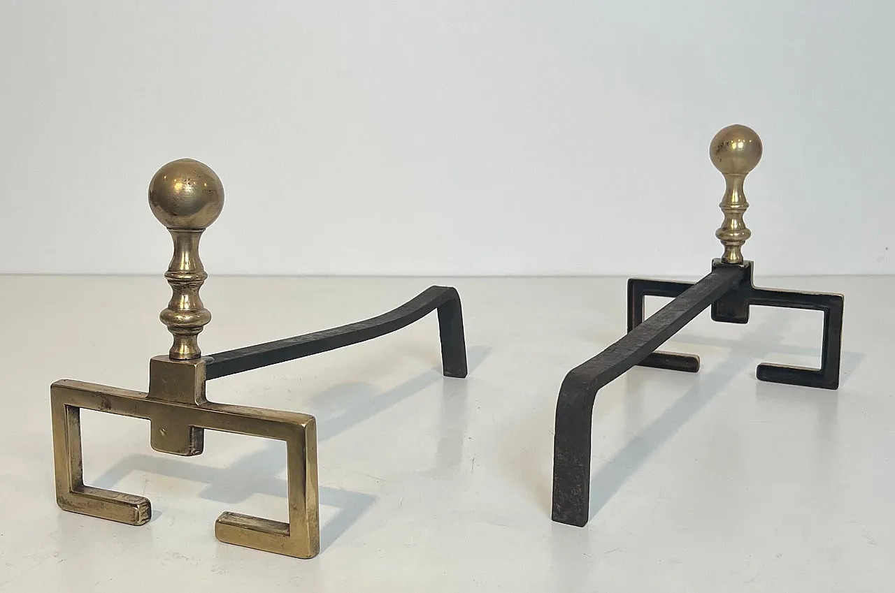 Coppia di candelabri in ottone in stile neoclassico, '900 6