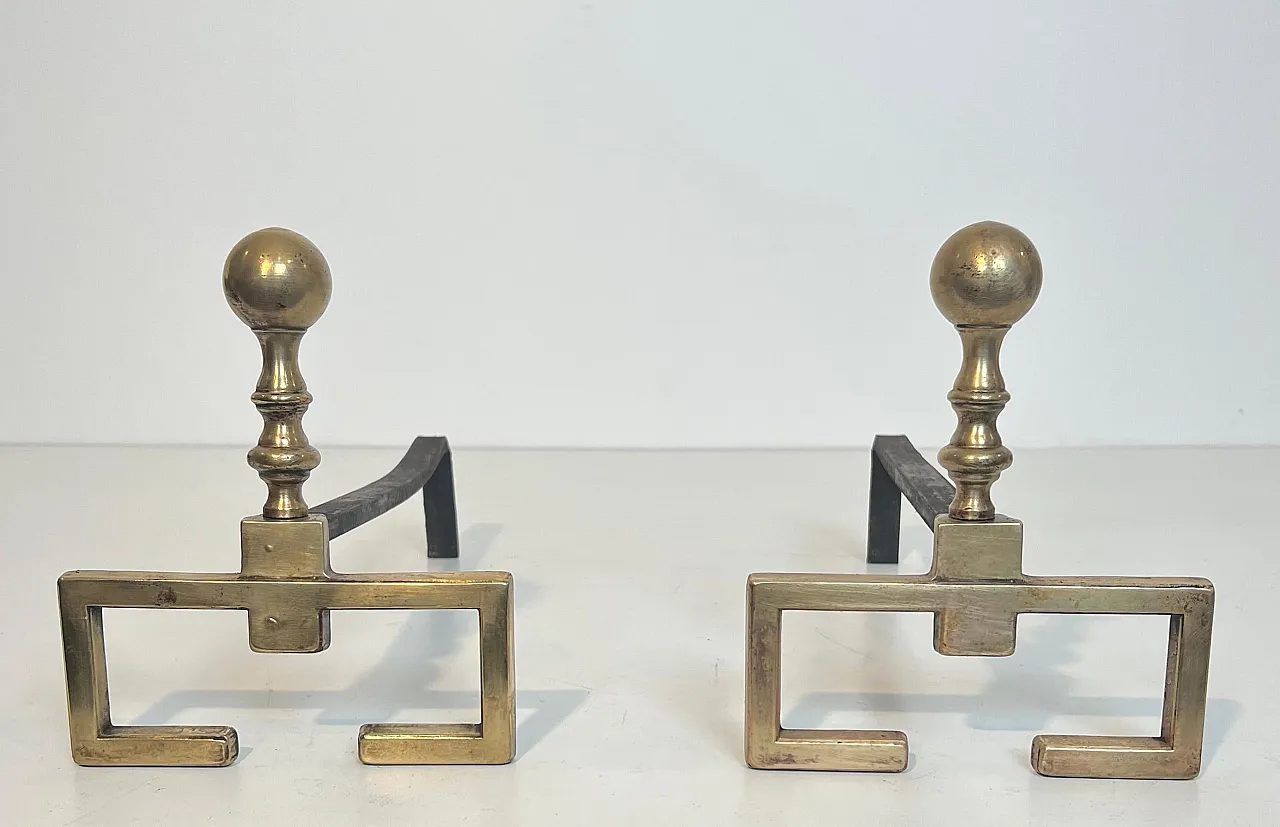 Coppia di candelabri in ottone in stile neoclassico, '900 11