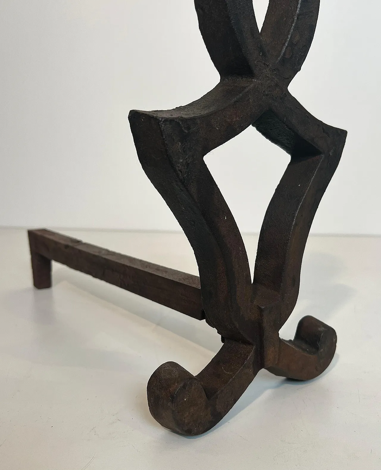 Pair of cast iron and wrought iron hallways by Raymond Su, 1940s 16