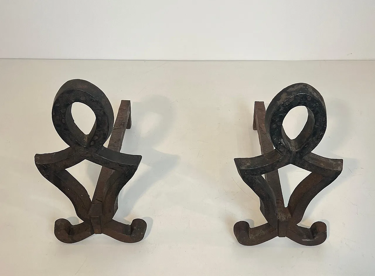 Pair of cast iron and wrought iron hallways by Raymond Su, 1940s 20