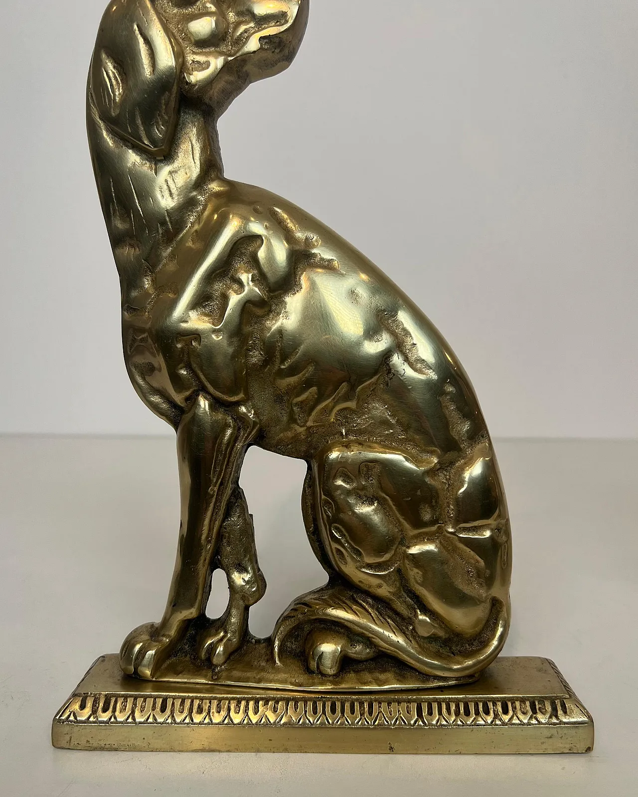 Pair of bronze Androns depicting dogs, 1930s 8