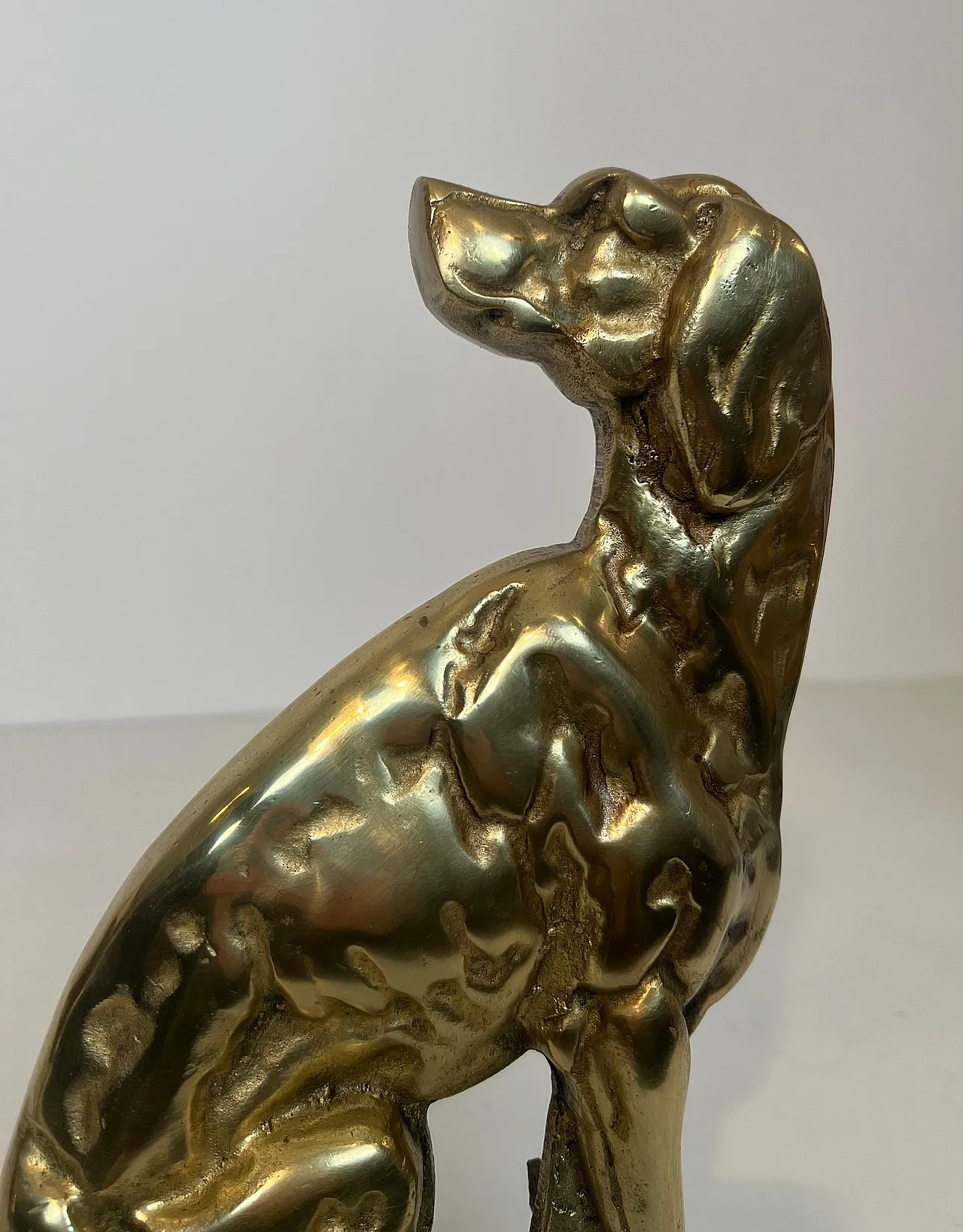 Pair of bronze Androns depicting dogs, 1930s 9