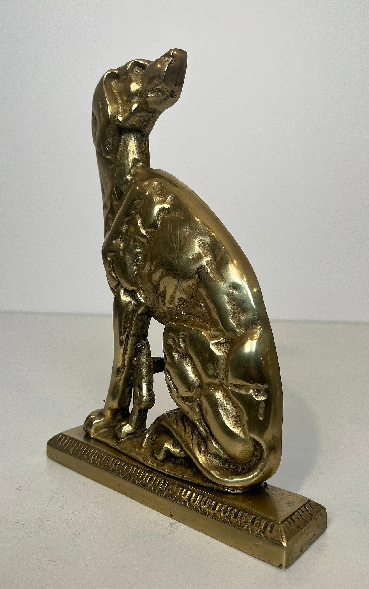 Pair of bronze Androns depicting dogs, 1930s 14