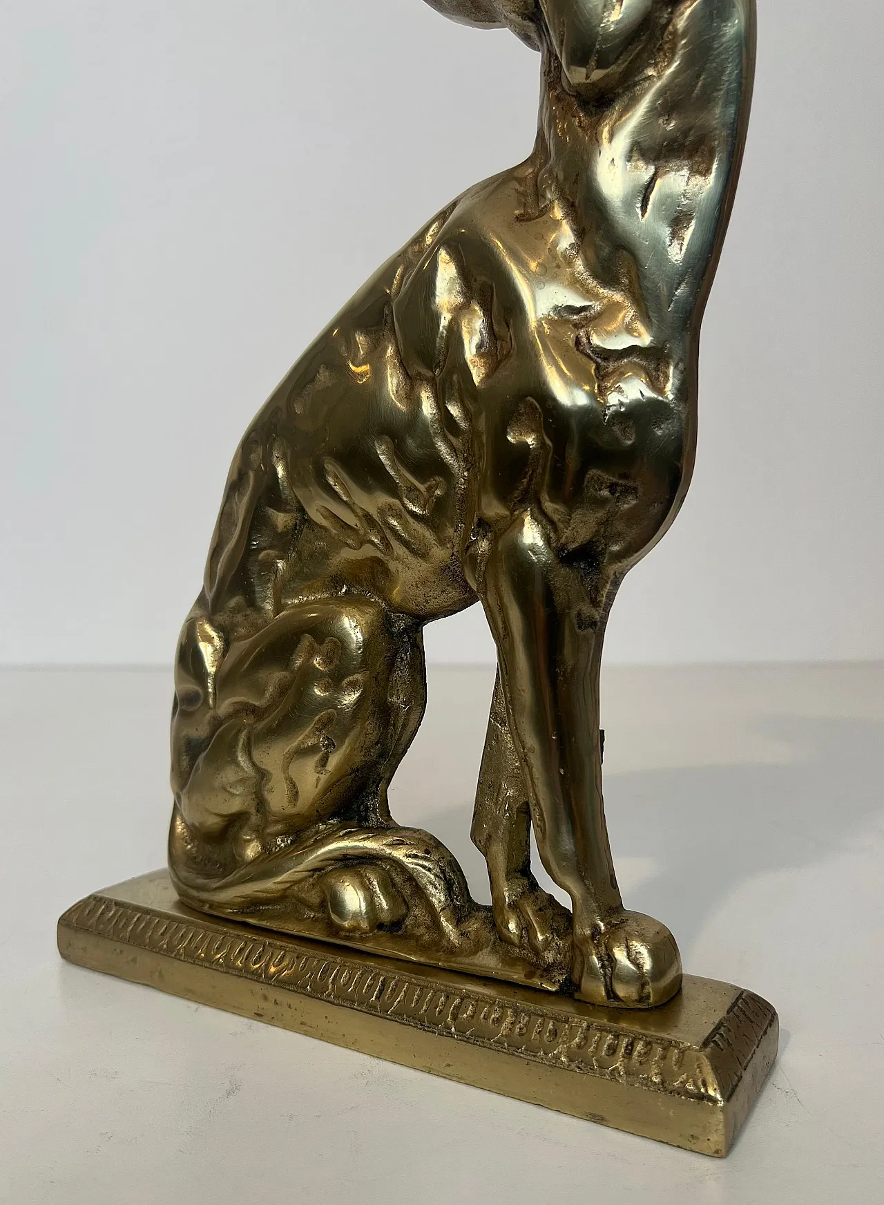 Pair of bronze Androns depicting dogs, 1930s 16