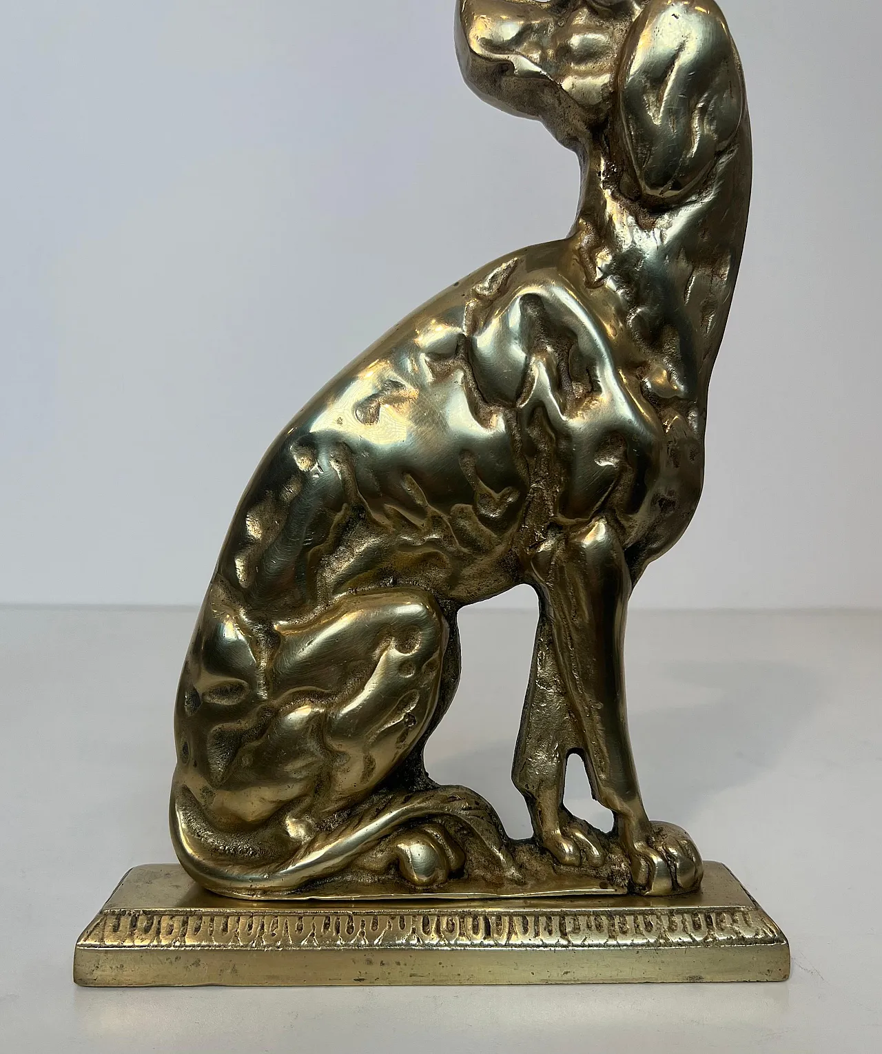Pair of bronze Androns depicting dogs, 1930s 17