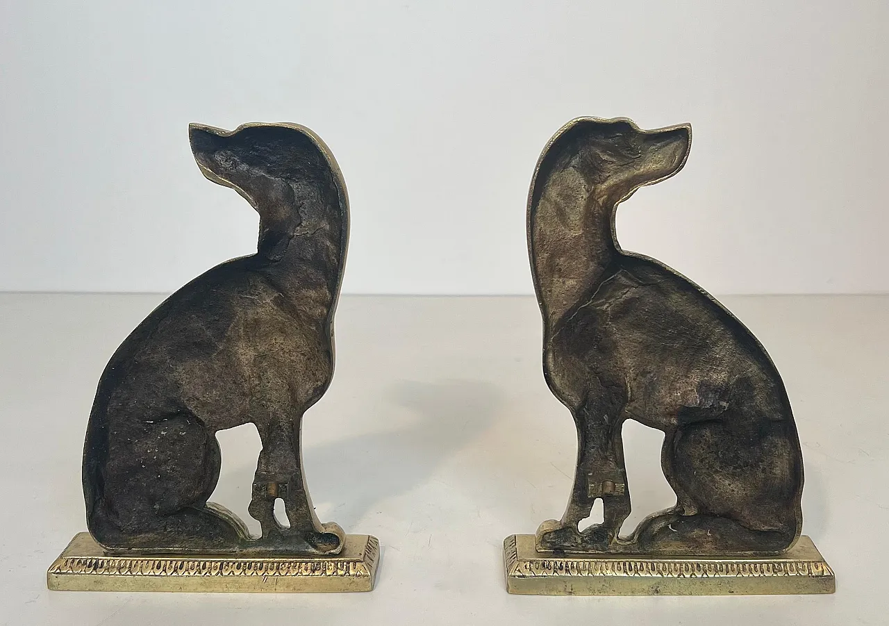 Pair of bronze Androns depicting dogs, 1930s 18