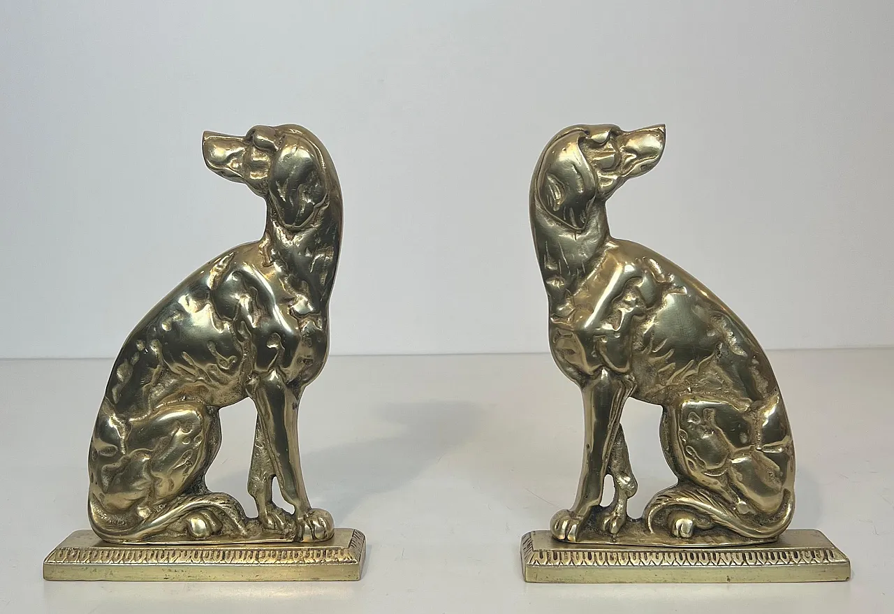 Pair of bronze Androns depicting dogs, 1930s 20
