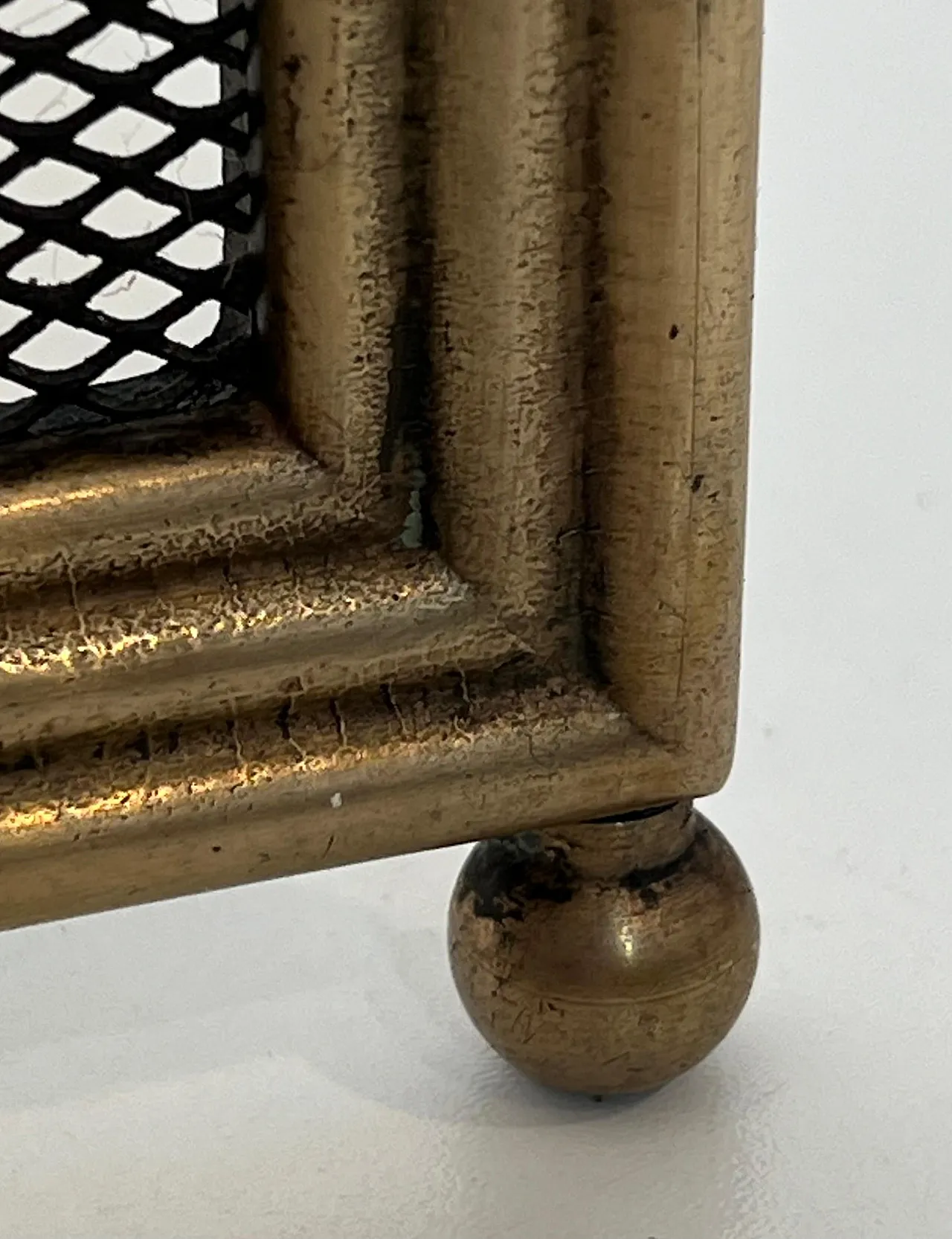4-panel fireplace screen in brass and grille, 1970s 17
