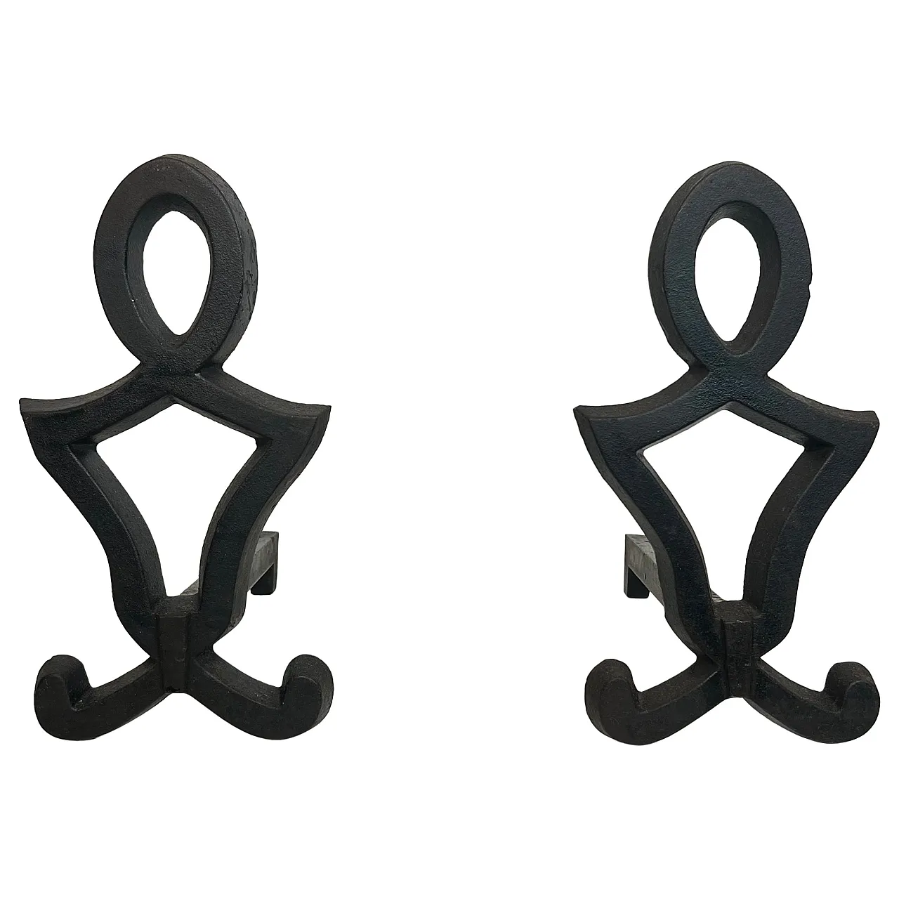 Pair of cast iron and wrought iron hallways by Raymond Subes, 1950s 1