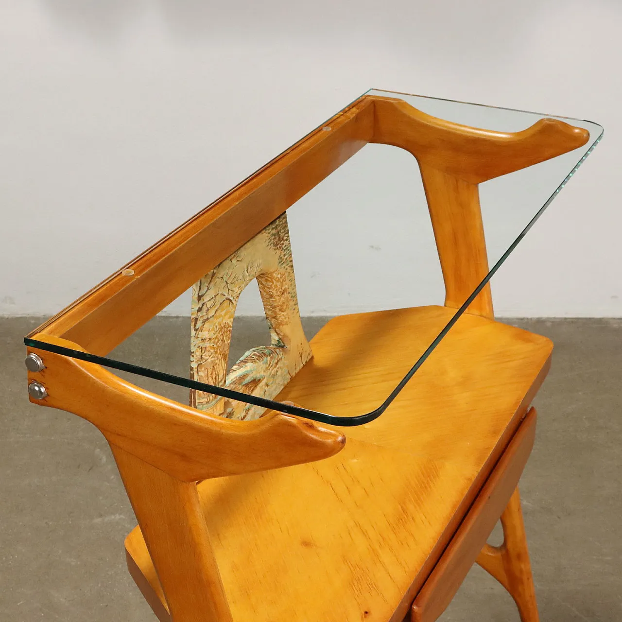 Console table in beech and ash veneer, 1950s 8