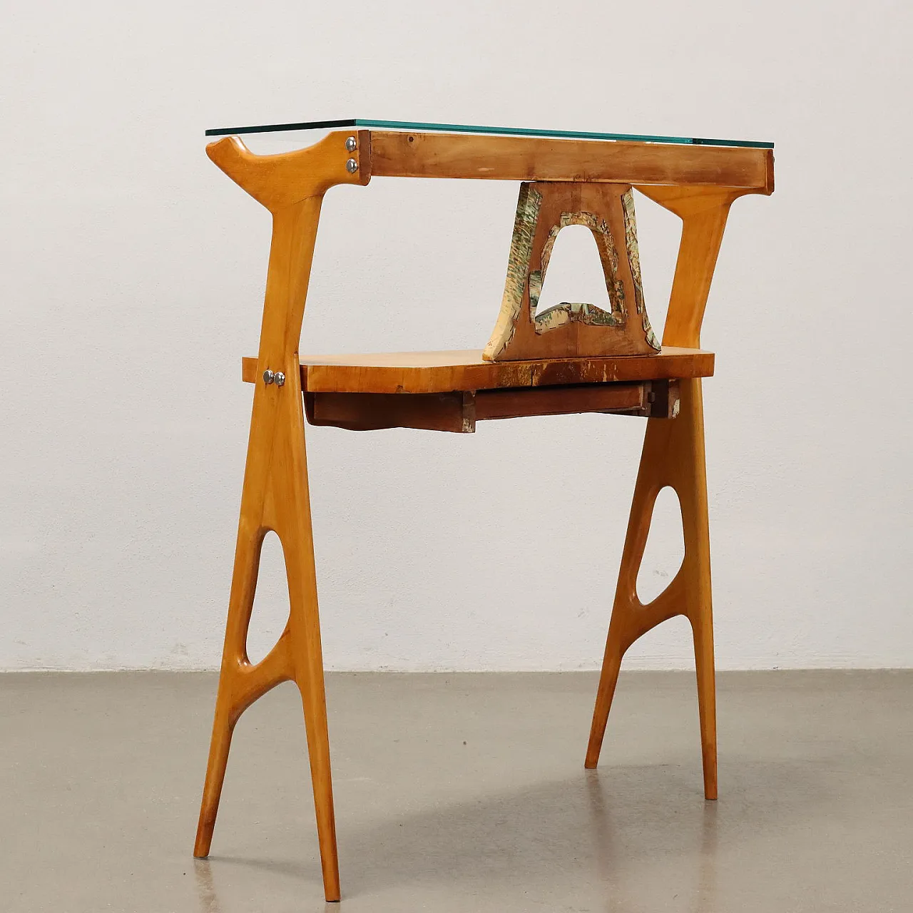 Console table in beech and ash veneer, 1950s 9