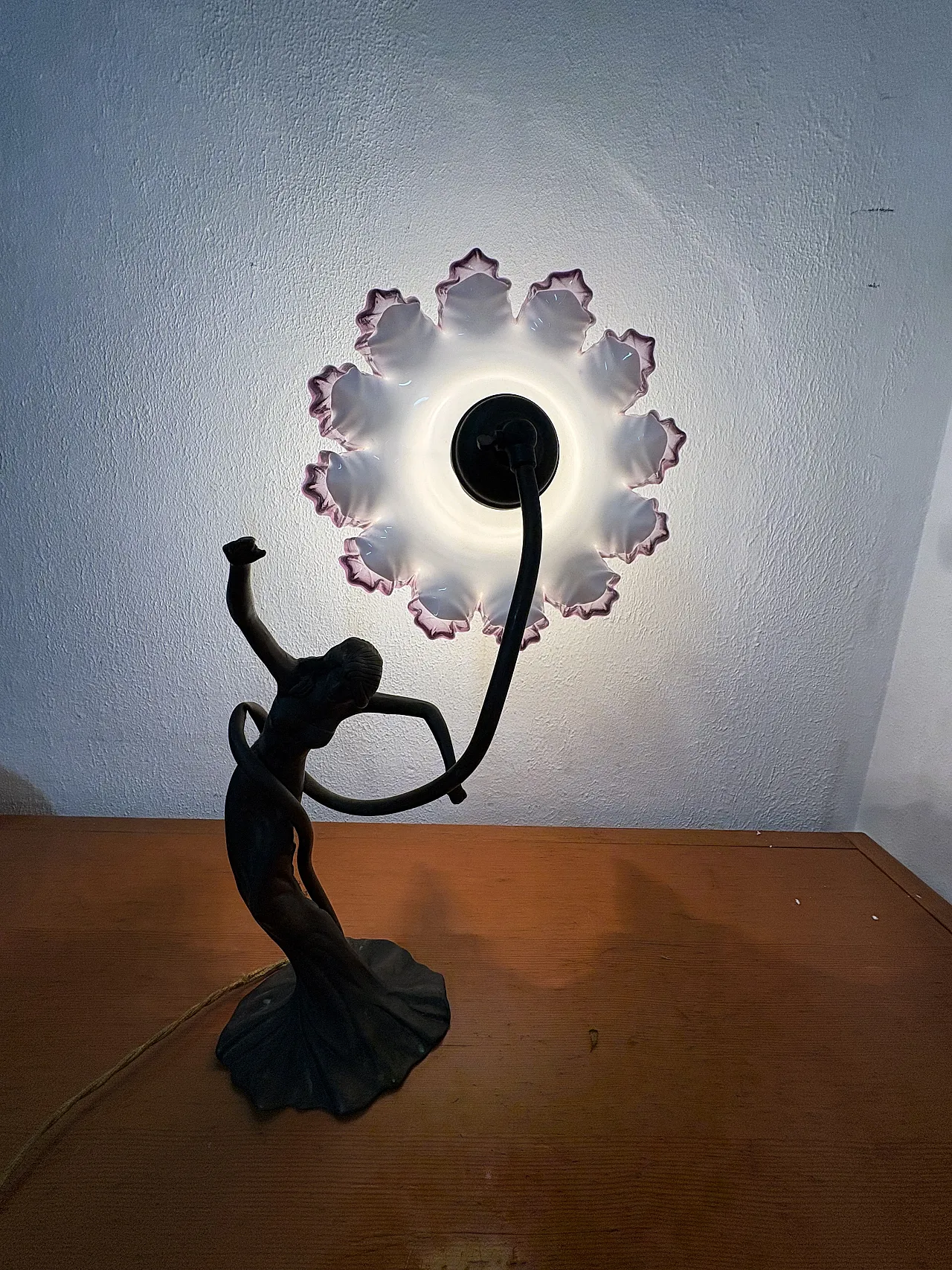 Lampada dama in bronzo 6