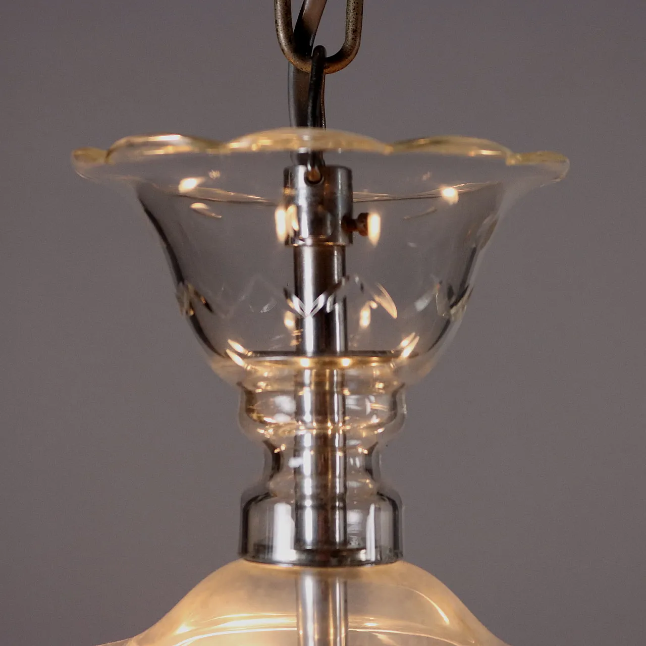 Five-light crystal and cut glass chandelier 3