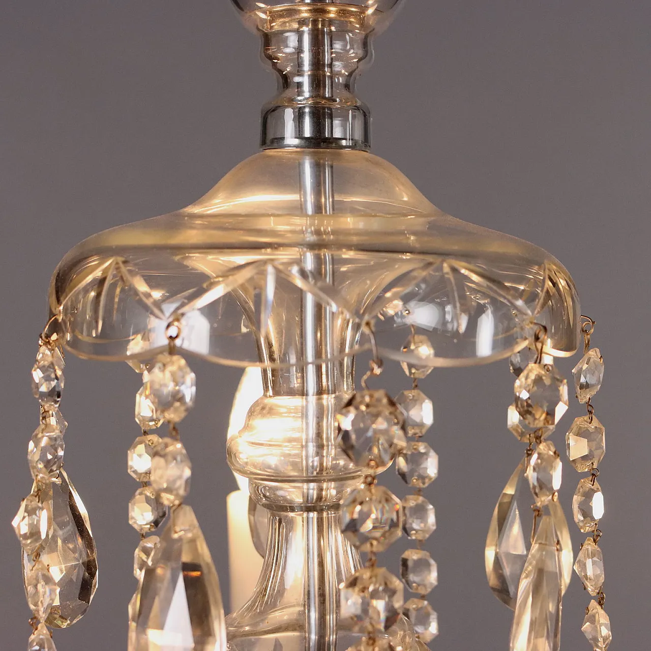 Five-light crystal and cut glass chandelier 4
