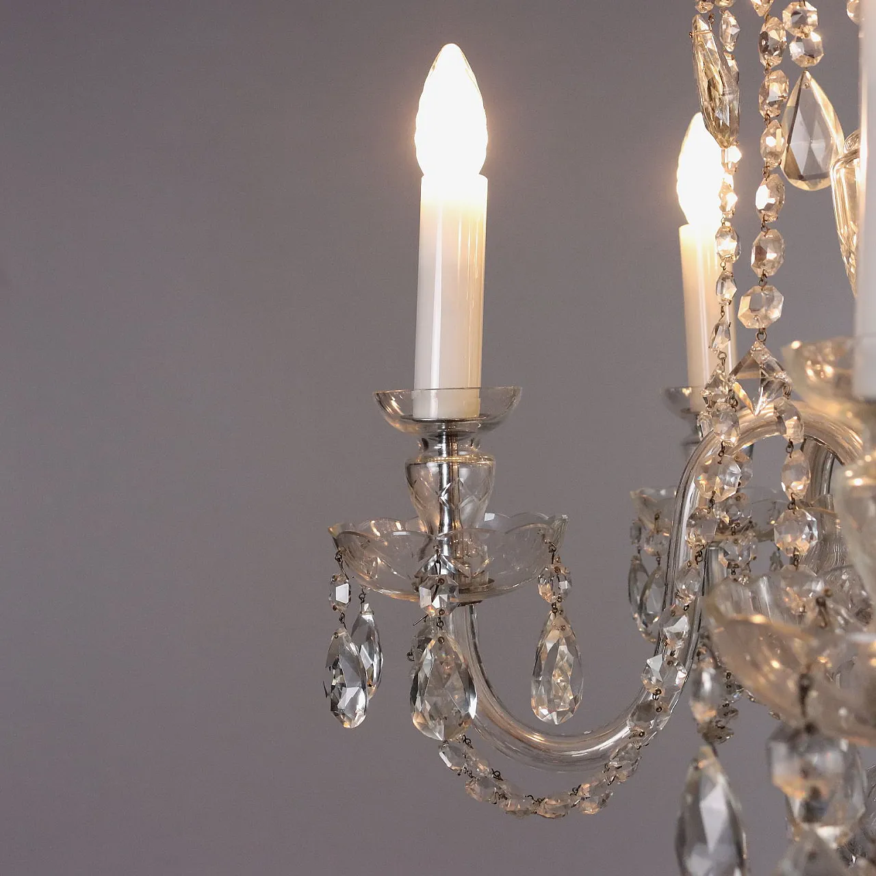 Five-light crystal and cut glass chandelier 5