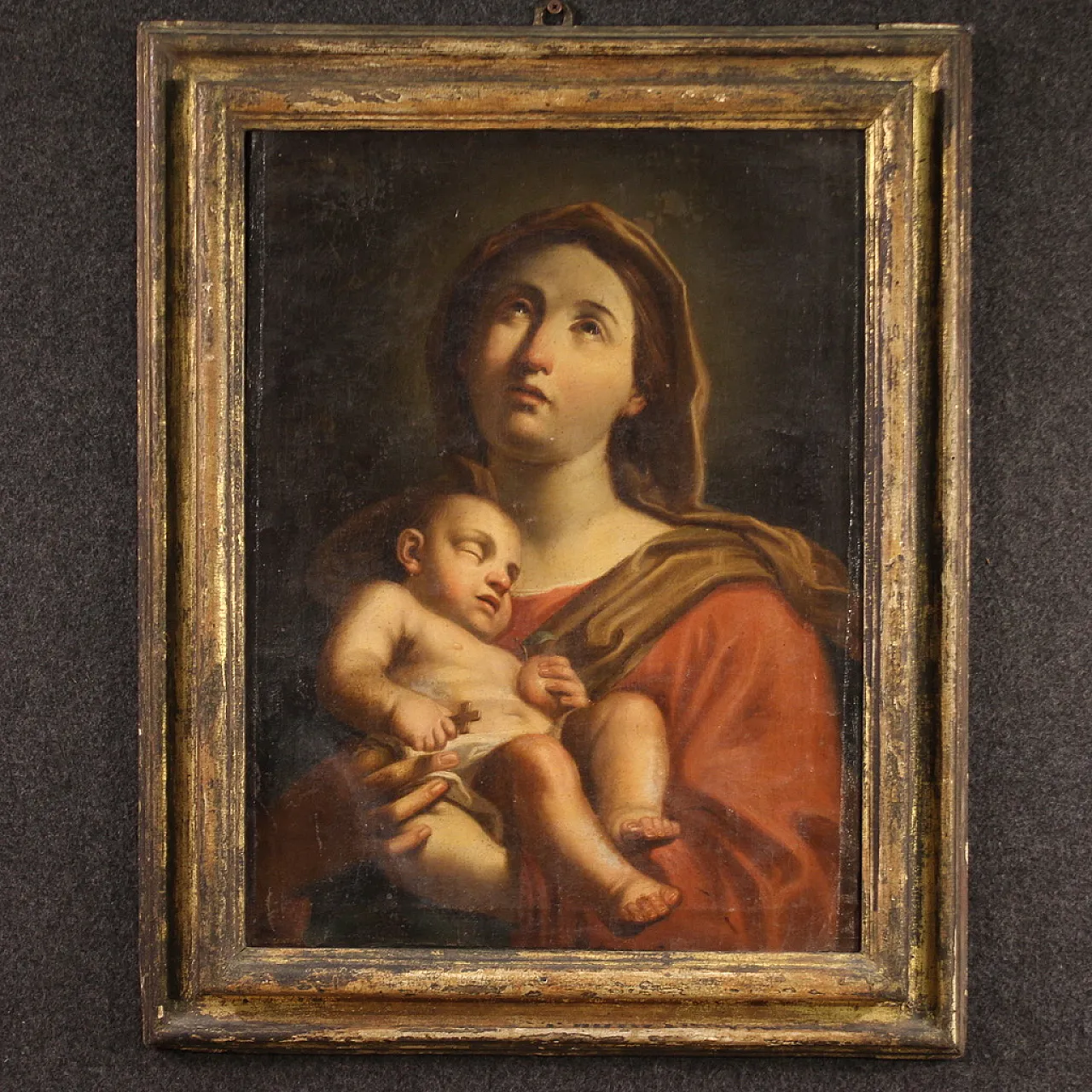 Antico dipinto Madonna col bambino, '600 1
