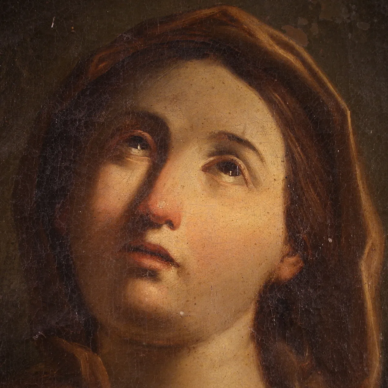 Antico dipinto Madonna col bambino, '600 10