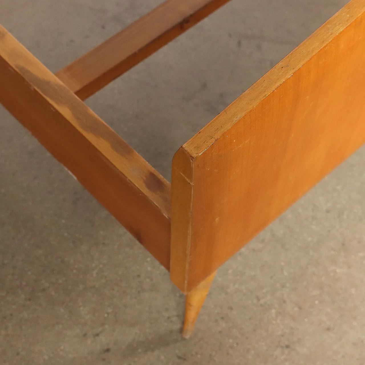 Maple single bed with shelf, 1950s 8