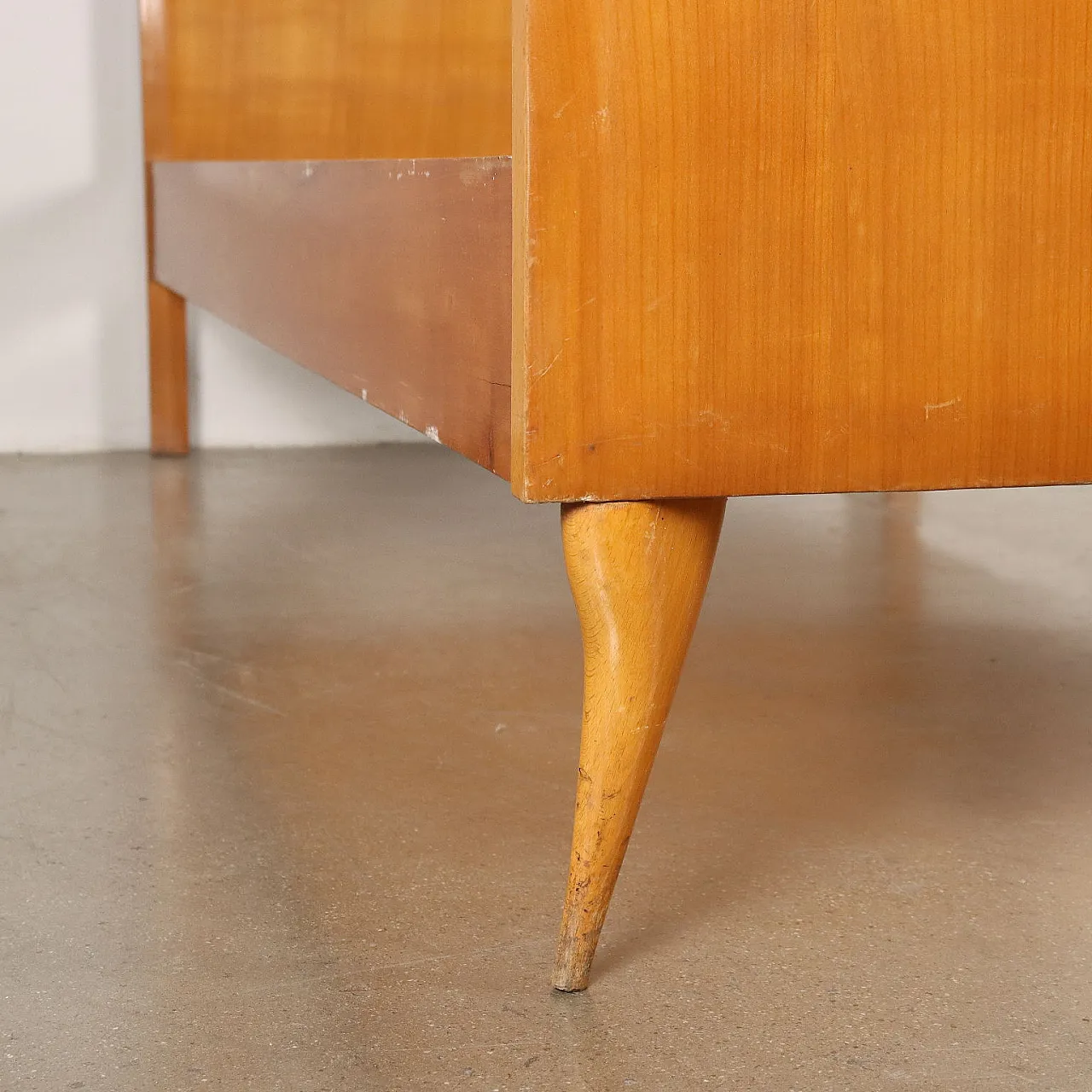 Maple single bed with shelf, 1950s 9
