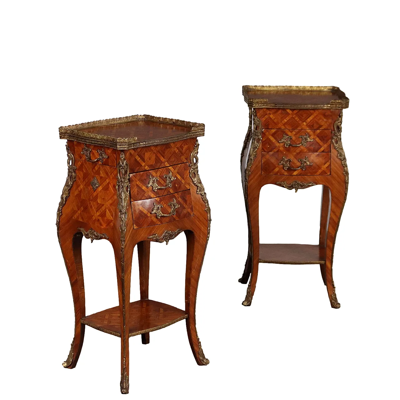 Pair of bedside tables in Rococo style, 19th century 1