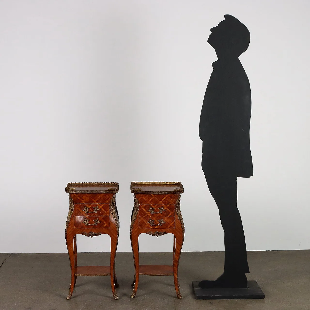 Pair of bedside tables in Rococo style, 19th century 2