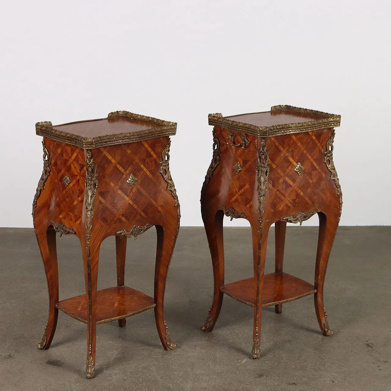 Pair of bedside tables in Rococo style, 19th century 3