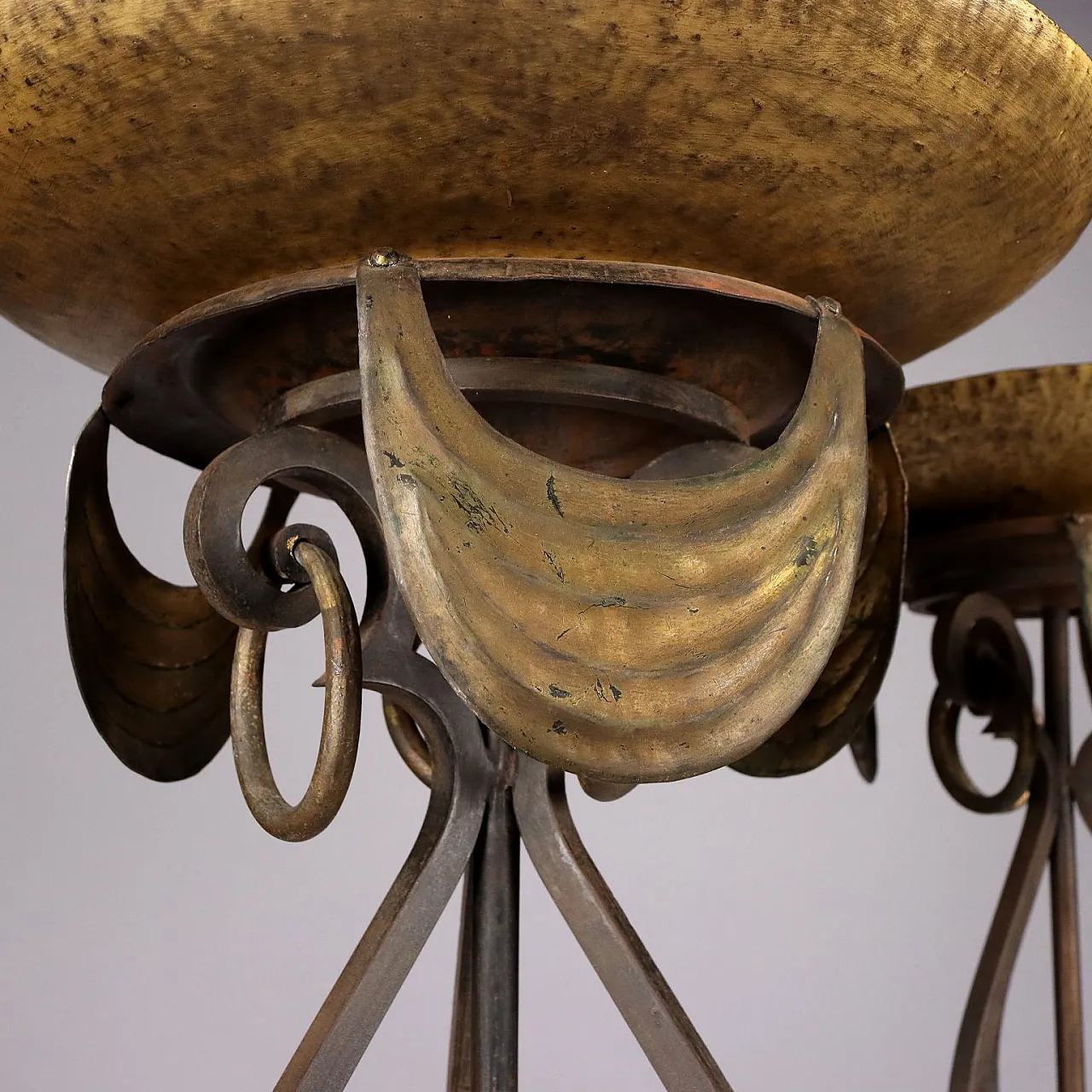 Pair of floor torch holders in wrought iron 5