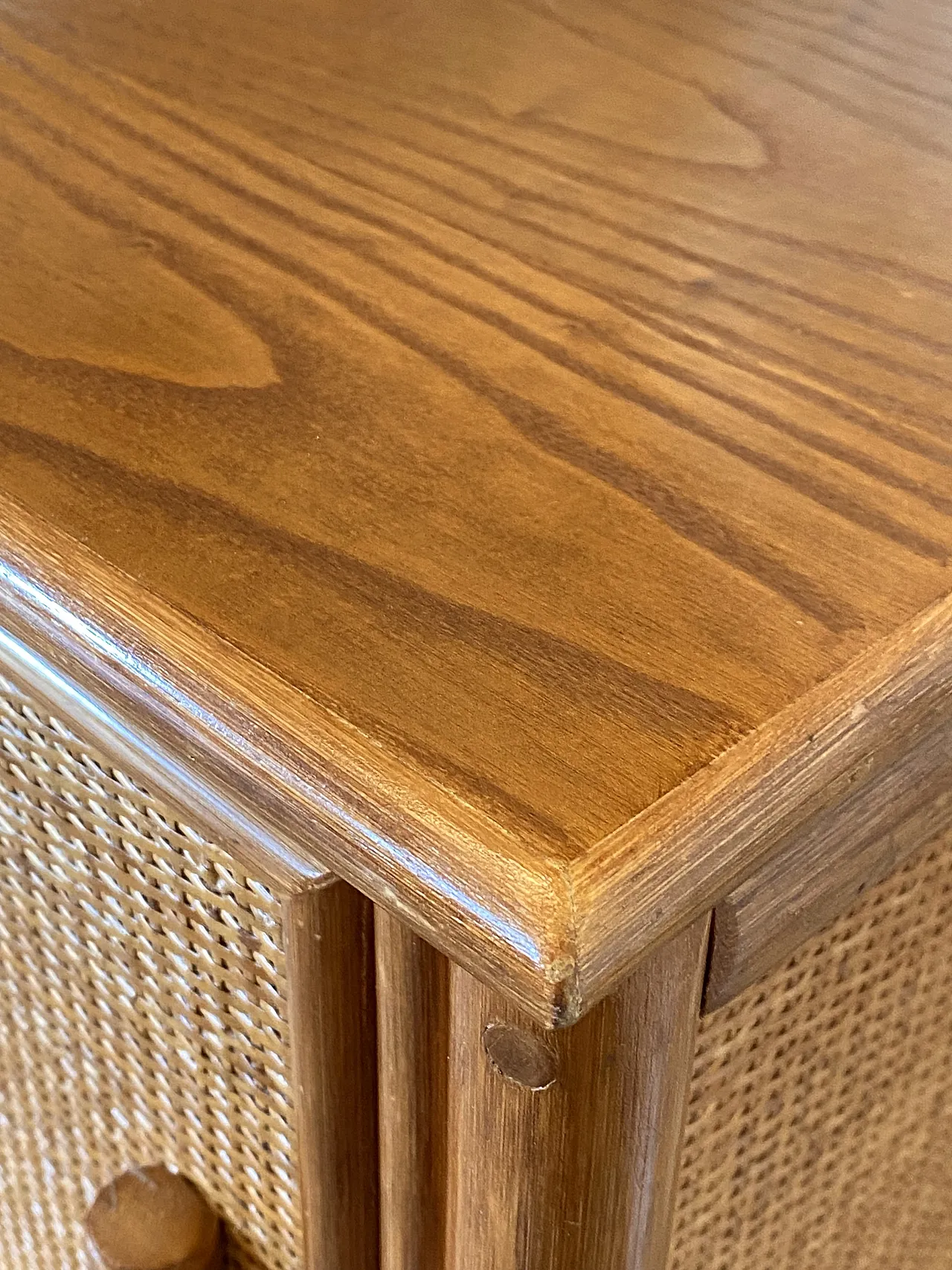 Pair of wicker cabinets and bamboo, 80s 14