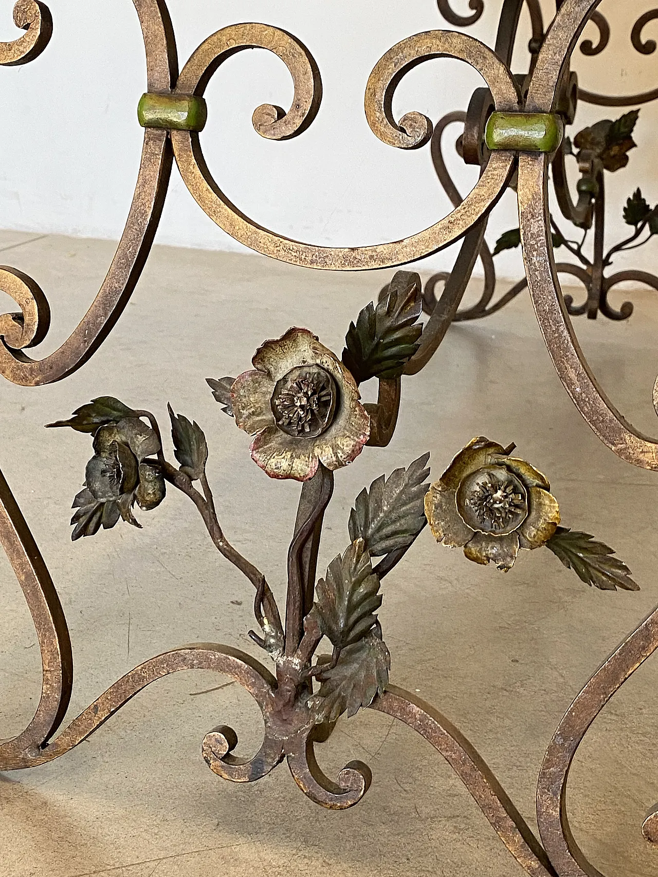 Wrought iron table in Louis XV style 60s 4