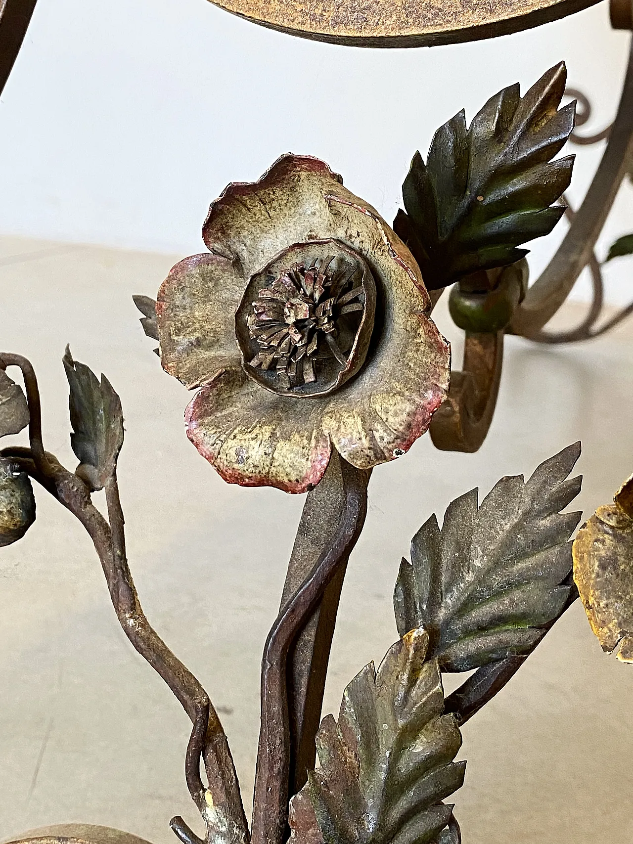 Wrought iron table in Louis XV style 60s 6