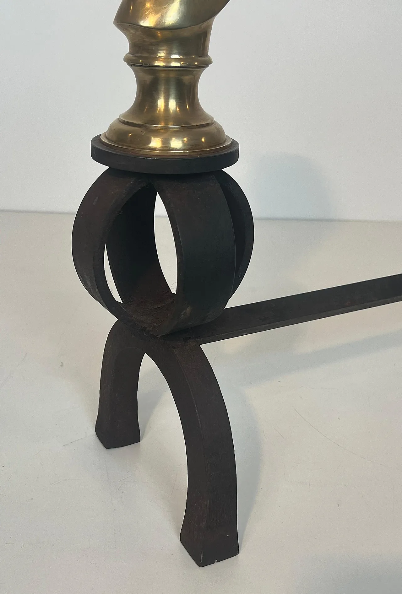 Pair of bronze & wrought iron hallways with horse heads, 20th century 10