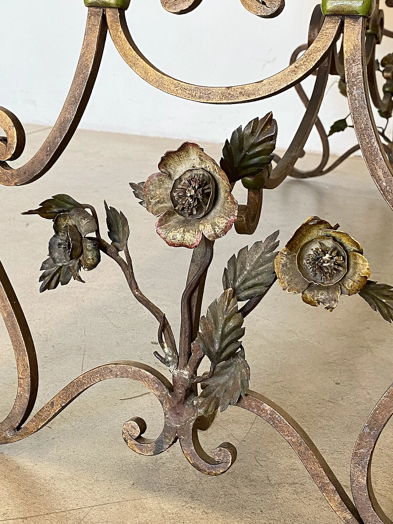 Wrought iron table in Louis XV style 60s 10