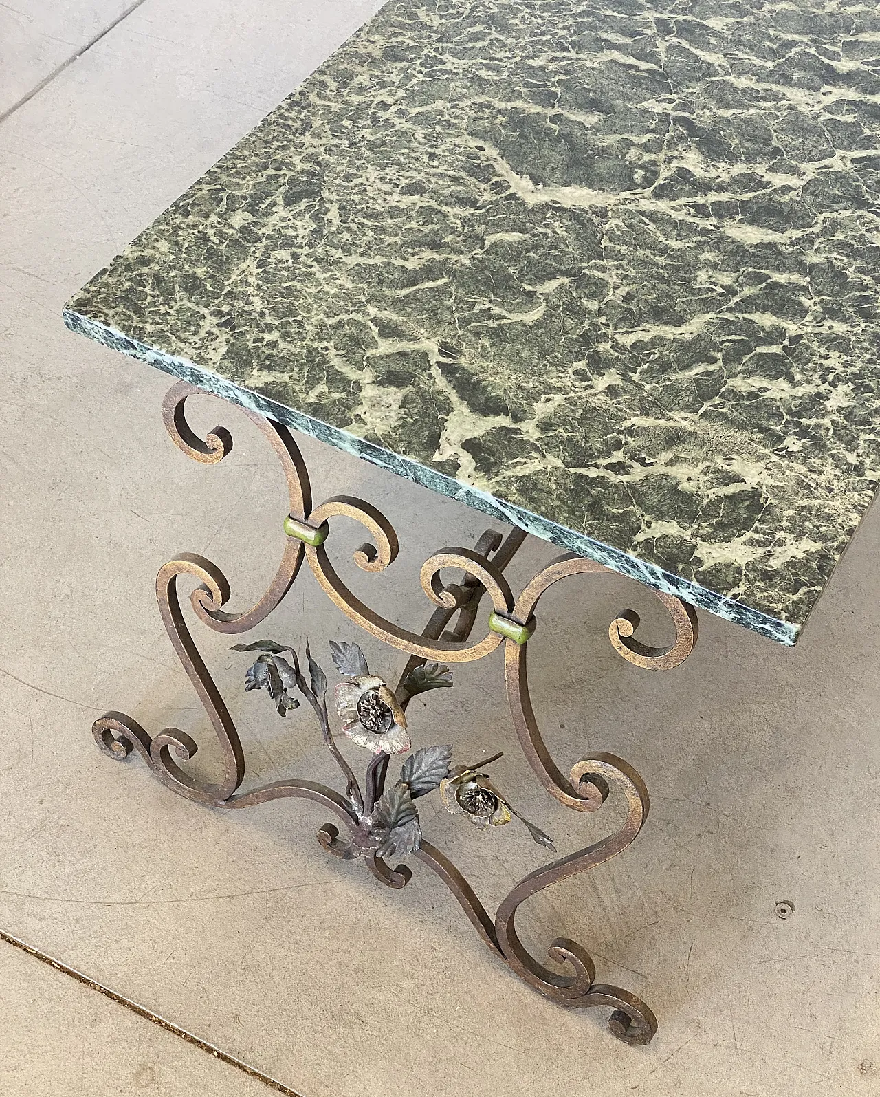 Wrought iron table in Louis XV style 60s 13