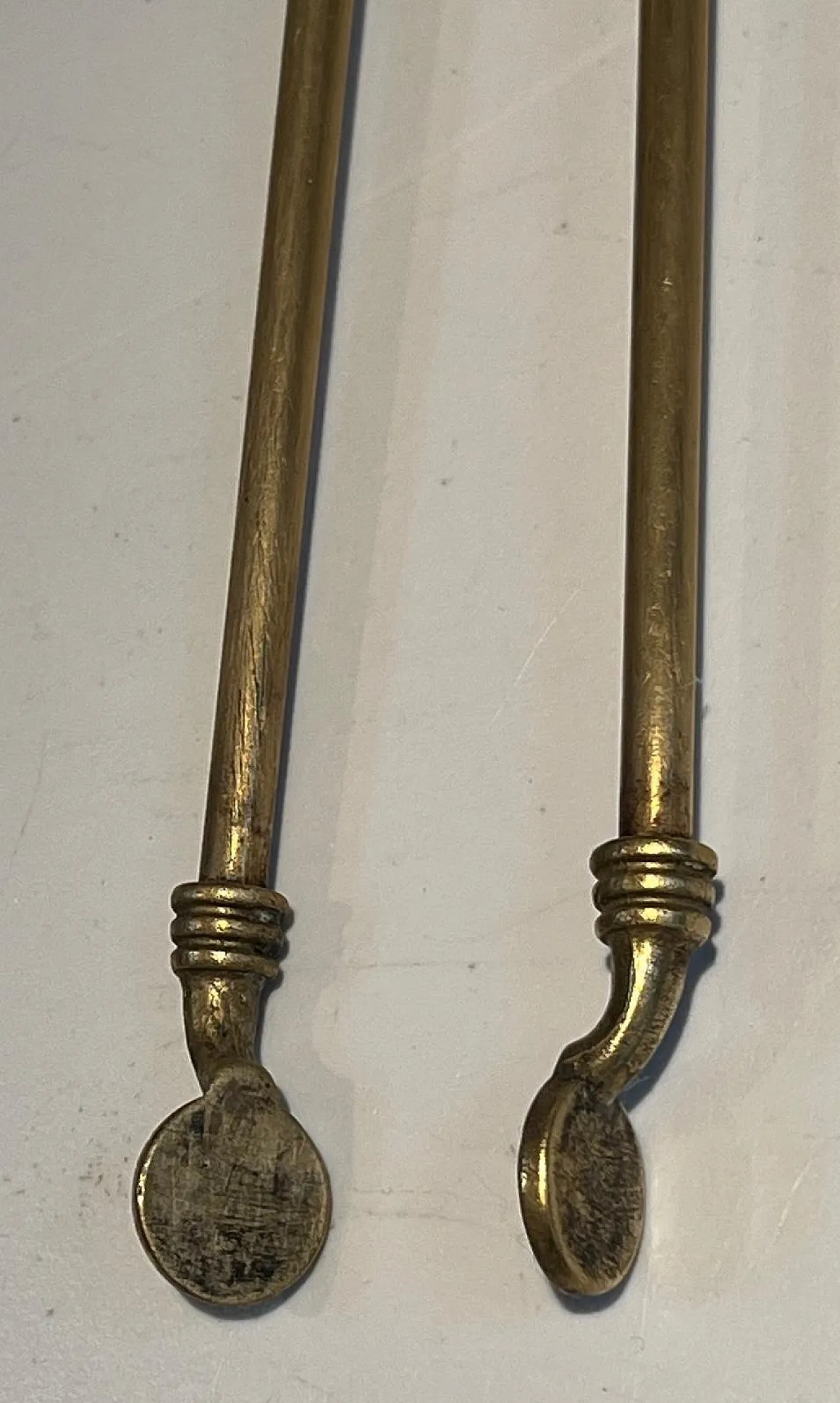 Brass fireplace tools with horse head, 1950s 16