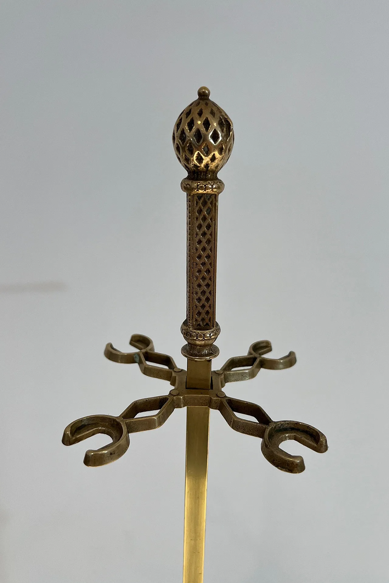 Attrezzi per camino in bronzo e ottone in stile neoclassico, anni '30 7