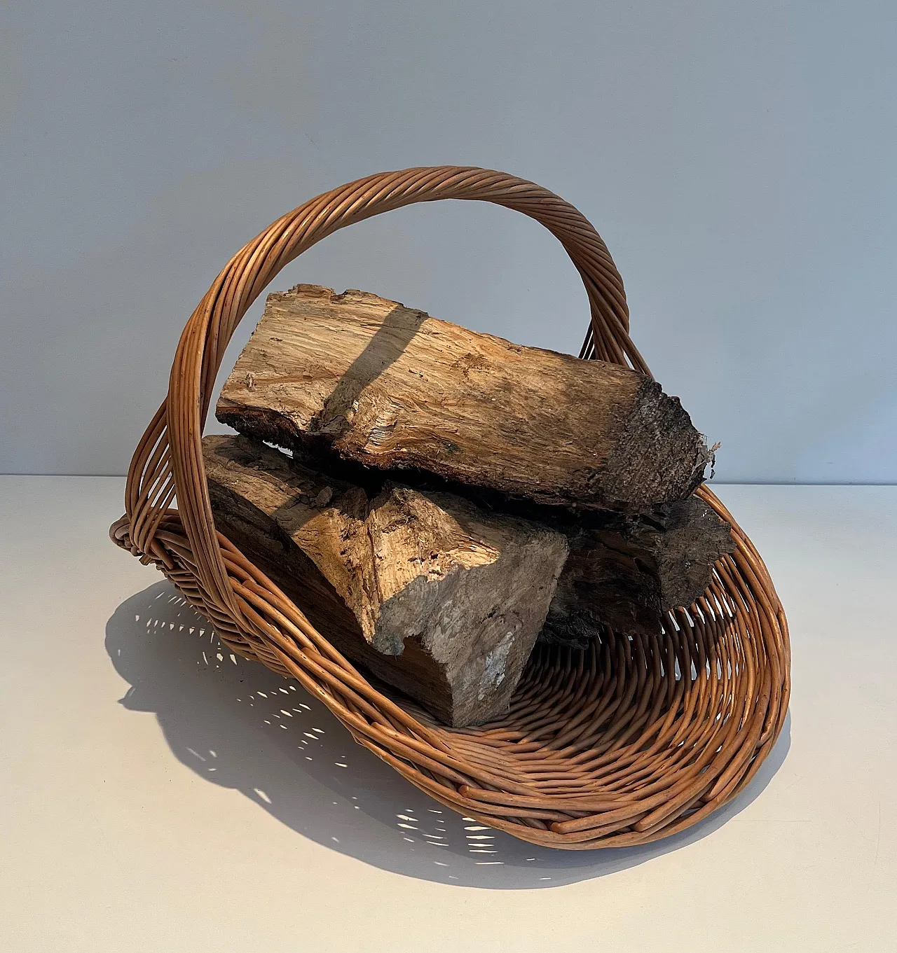 Porta ceppi in rattan, anni '70 3