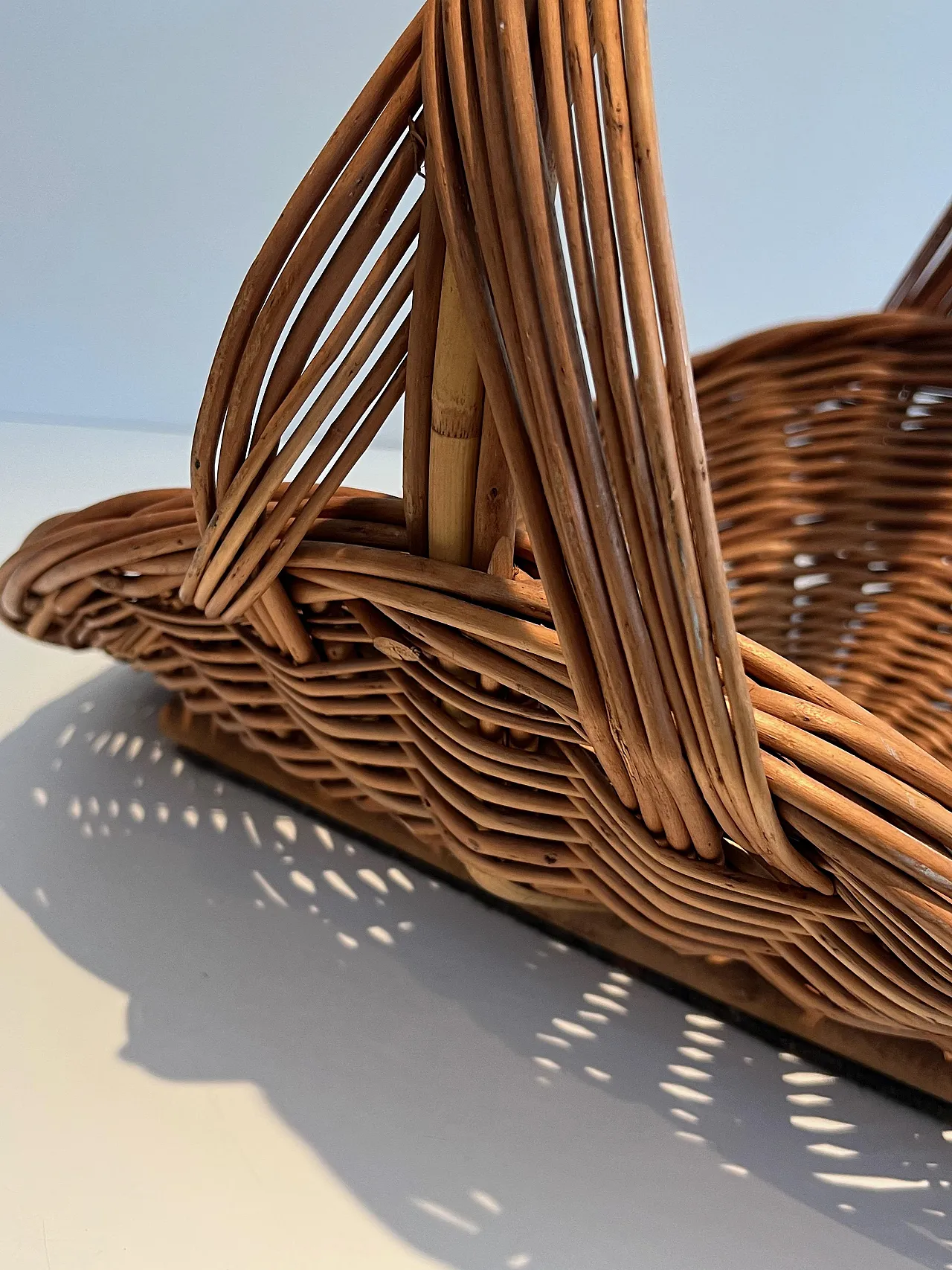 Porta ceppi in rattan, anni '70 8