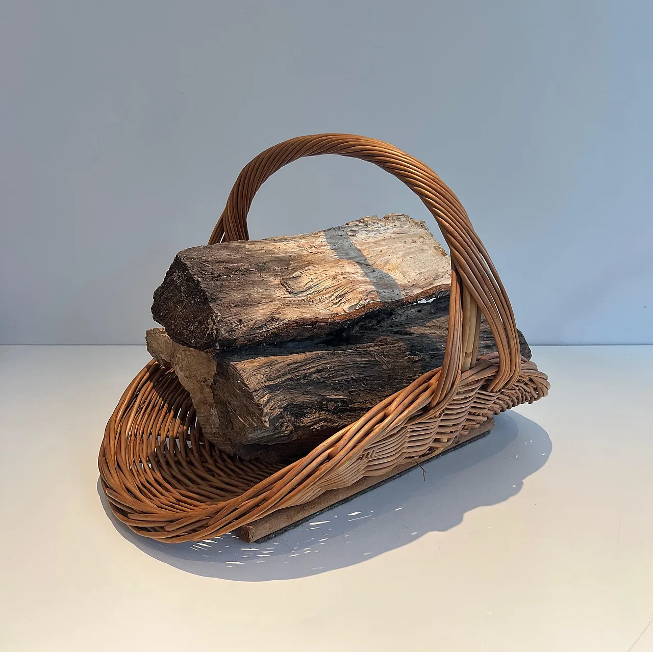 Porta ceppi in rattan, anni '70 11