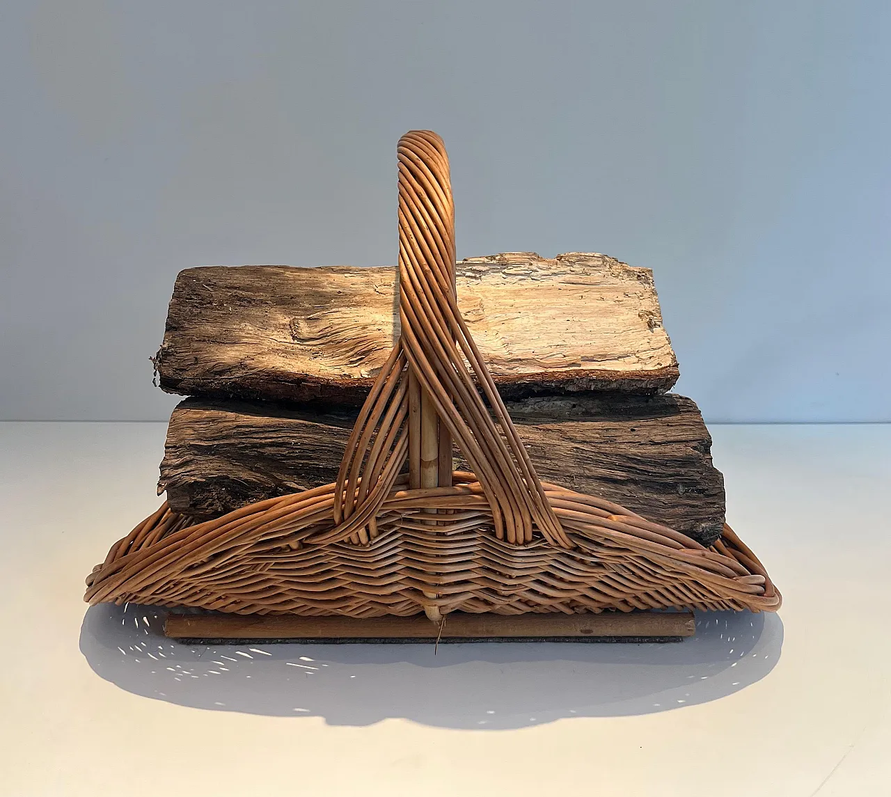 Porta ceppi in rattan, anni '70 12